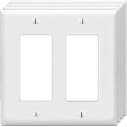 Decorator Wall Plates 2-Gang Switch Outlet Electrical Cover Plate Unbreakable