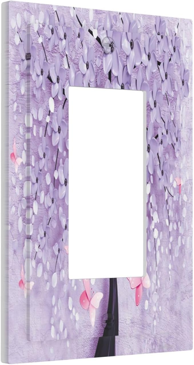 Outlet Covers 3D Purple Tree 1 Gang Wall Plate Single Rocker Light Switch Cover