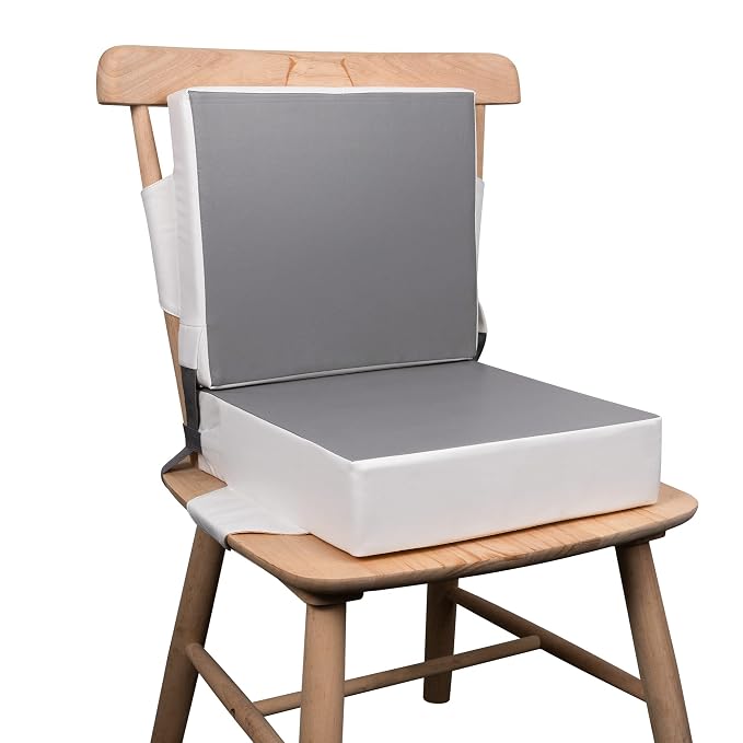 Kalawen Booster Seat for Kitchen Chair, Upgraded 2Pcs PU Washable Straps Safety