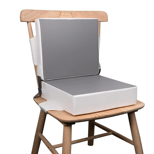 Kalawen Booster Seat for Kitchen Chair, Upgraded 2Pcs PU Washable Straps Safety