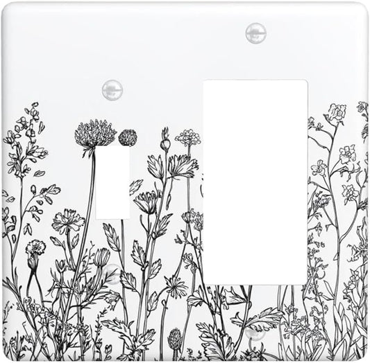 Outlet Covers Floral Wildflower Rustic Plant Leaves 1 Toggle 1 Rocker