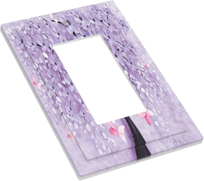Outlet Covers 3D Purple Tree 1 Gang Wall Plate Single Rocker Light Switch Cover