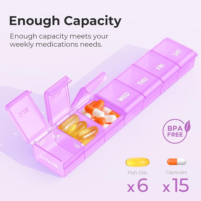 AUVON Weekly Pill Organizer