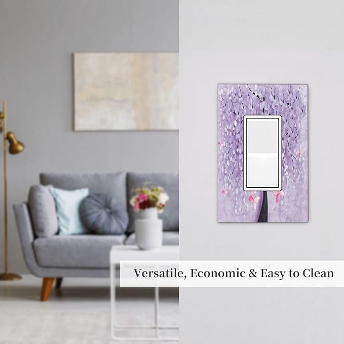 Outlet Covers 3D Purple Tree 1 Gang Wall Plate Single Rocker Light Switch Cover